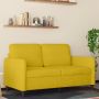 vidaXL Dvivietė sofa, geltonos spalvos, 120cm, aksomas