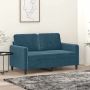 vidaXL Dvivietė sofa, mėlynos spalvos, 120cm, aksomas