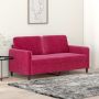 vidaXL Dvivietė sofa, raudonojo vyno spalvos, 140cm, aksomas