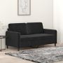 vidaXL Dvivietė sofa, juodos spalvos, 140cm, aksomas