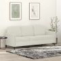 vidaXL Trivietė sofa, kreminės spalvos, 180cm, aksomas