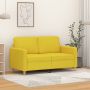 vidaXL Dvivietė sofa, šviesiai geltonos spalvos, 120cm, audinys