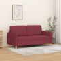 vidaXL Dvivietė sofa, raudonojo vyno spalvos, 140cm, audinys
