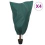 vidaXL Uždangalai augalams su virvutėmis, 4vnt., 0,8x1m, 70g/m²