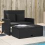 vidaXL Dvivietė sodo sofa su pagalvėlėmis, juodos spalvos, poliratanas