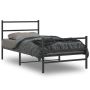 vidaXL Lovos rėmas su galvūgaliu/kojūgaliu, juodas, 107x203cm, metalas