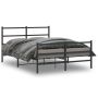 vidaXL Lovos rėmas su galvūgaliu/kojūgaliu, juodas, 135x190cm, metalas