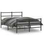 vidaXL Lovos rėmas su galvūgaliu/kojūgaliu, juodas, 140x190cm, metalas