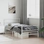 vidaXL Lovos rėmas su galvūgaliu/kojūgaliu, baltas, 107x203cm, metalas