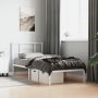 vidaXL Metalinis lovos rėmas su galvūgaliu, baltos spalvos, 90x200cm