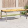 vidaXL Sodo stalas, pilkas, 180x90x75cm, poliratanas ir akacija