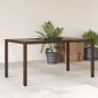 vidaXL Stalas su stikliniu stalviršiu, rudas, 150x90x75cm, ratanas