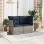 vidaXL | Sodo sofa | su pagalve Pilka 124 x 62 x 69cm poliratanas