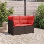 vidaXL Sodo sofa su pagalvėlėmis, dvivietė, ruda, polirotangas