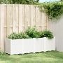 vidaXL Sodo lovelis, baltos spalvos, 160x40x53cm, PP
