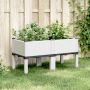 vidaXL Sodo lovelis su kojomis, baltos spalvos, 80x40x42cm, PP