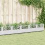 vidaXL Sodo lovelis su kuoliukais, baltas, 363,5x43,5x43,5cm, PP