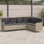 vidaXL Sodo sofa su pagalvėlėmis, pilka, poliratanas, L formos