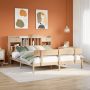 vidaXL Lova su knygų spinta be čiužinio, 180x200cm, pušies masyvas