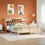 vidaXL Lova su knygų spinta be čiužinio, 180x200cm, pušies masyvas