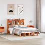 vidaXL Lova su knygų spinta be čiužinio, ruda, 150x200cm, pušis
