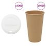 vidaXL popieriniai kavos puodeliai su dangteliais 1000 vnt 16oz 400 ml