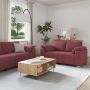 vidaXL Sofa 3 pcs Vėjo raudona 219 x 80 x 82 cm Lino mišinio audinys