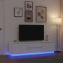 vidaXL TV spintelė su LED lemputėmis, baltos spalvos, 193,5x41x50 cm