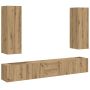 vidaXL 5 dalių sieninis televizoriaus spintelės komplektas Artisan Oak