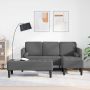 vidaXL Sofos komplektas su pagalve 2 pcs Tamsiai pilka Poliesteris