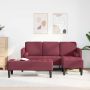 vidaXL Sofos komplektas su pagalve 2 pcs Vyno raudona Poliesteris
