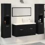 vidaXL Vonios baldų rinkinys 4 pcs Juodas ąžuolas Apdirbta mediena