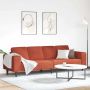 vidaXL Sofa Raudona oranžinė 250 x 77 x 76 cm Kordūrinis audinys
