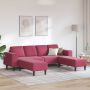 vidaXL Svetainės sofa 3 pcs Vyno raudona