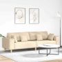 vidaXL Sofa su pagalve Kreminė 250 x 77 x 76 cm audinys