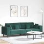 vidaXL Sofa su pagalve Tamsiai žalia 250 x 77 x 76 cm Aksomas