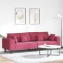 vidaXL Sofa su pagalve Vyno raudona 250 x 77 x 76 cm Aksomas