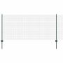 vidaXL Tvora su stulpais Žalia 1 x 100 m Plienas ir PVC