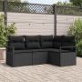 vidaXL Sofos komplektas 4 pcs Juoda poliratanas