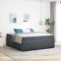 vidaXL Lovos rėmas su čiužiniu Tamsiai pilka 180 x 200 cm audinys