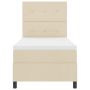 vidaXL Kiemas lova su čiužiniu su LED Kreminė 90 x 190 cm audinys