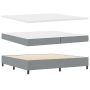 vidaXL Kiemas lova su čiužiniu Šviesiai pilka 200 x 200 cm audinys