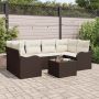 vidaXL Sodo Sofų Rinkinys su pagalve 7 pcs Ruda ir grietinėlė