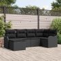 vidaXL Sodo Sofų Rinkinys su pagalve 6 pcs Juoda Poli ratanas