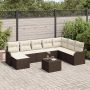 vidaXL Sodo Sofų Rinkinys su pagalve 9 pcs Ruda ir balta Poli ratanas