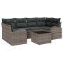 vidaXL Sodo Sofų Rinkinys 7 pcs Pilka Poli ratanas, plienas ir stiklas