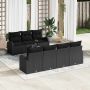 vidaXL Sodo Sofų Rinkinys 8 pcs Juoda Poli ratanas, plienas ir stiklas