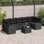 vidaXL Sodo Sofų Rinkinys su saugykla 8 pcs Juoda poliratanas