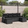 vidaXL Sofos komplektas su pagalve su saugykla 6 pcs Juoda poliratanas