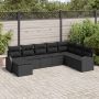vidaXL Sofos komplektas su pagalve su saugykla 8 pcs Juoda poliratanas